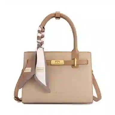 CLEVER& KETCH Casual Colorblock PU Shoulder Bag Khaki