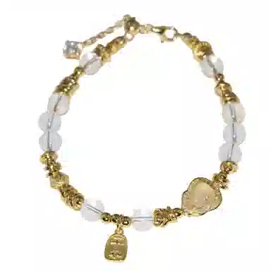 金杰福 水沫玉葫芦盘缠小众百搭精致#好运天然 白水晶 手串 女款