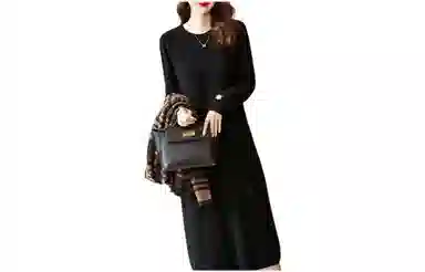 【dme】 休闲纯色长袖连衣裙