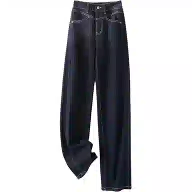 潞优野 直腿适中宽松牛仔裤 女款 蓝色