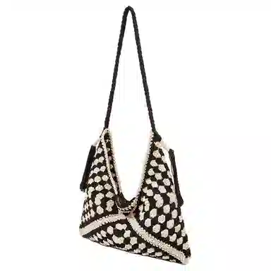 老人头 轻便出行小众百搭通勤托特腋下包 织物 单肩包 女款 米色/黑白色