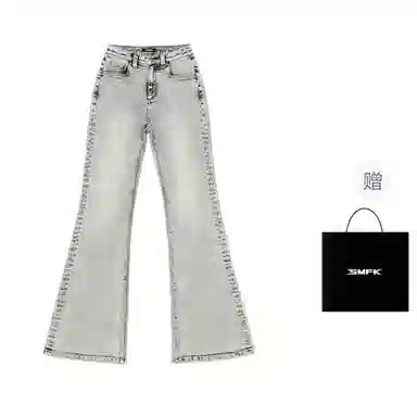 SMFK Compass Flare Jeans Snowflake White