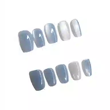 计轩 天蓝猫眼  穿戴甲 中梯蓝色渐变 亮片
