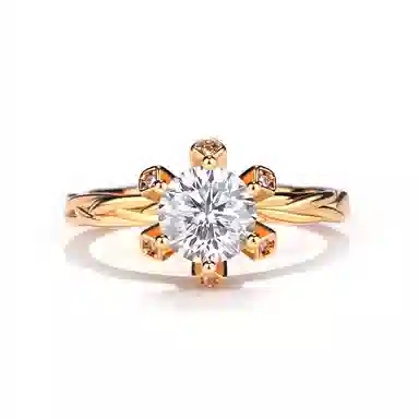 金杰福 经典璀璨六爪意大利工艺小众百搭精致 合金 戒指 女款