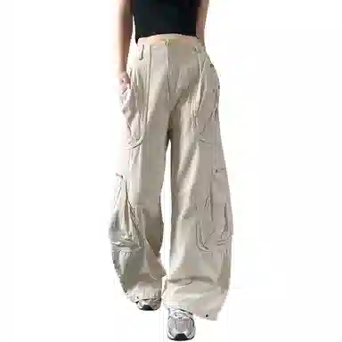 内在密码 设计感美式多口袋宽松直筒牛仔裤 男女同款