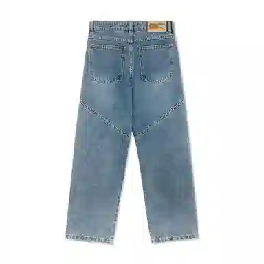 MIND ERROR Double Pleat Paratrooper Jeans Blue