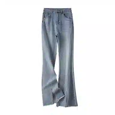 云妃秀 时尚休闲气质高腰开叉牛仔裤 女款