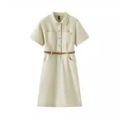 森马 森柔开叉工装短袖连衣裙 女款