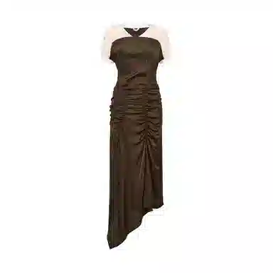lost in echo Satin Dress Brown
