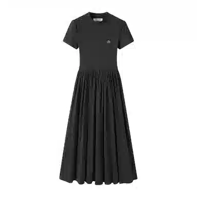 邓大喵 法式针织修身长款短袖连衣裙 女款