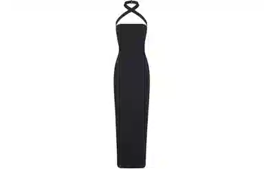 SKIMS Fits Everybody Wrap Long Slip Dress Onyx