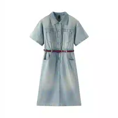 森马 森柔开叉工装短袖连衣裙 女款