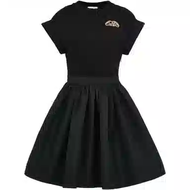 Alexander McQueen Hybrid Mini Dress In Black