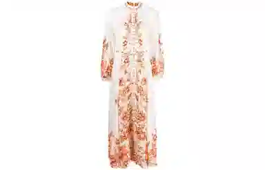 Zimmermann Floral Print Long Sleeve Dress White