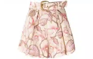 Zimmermann SS24 Floral High-Waist Shorts Coral Pink