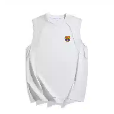 巴塞罗那足球俱乐部 运动户外简约纯色经典基础款吸汗透气冰丝速干百搭跑步健身宽松圆领无袖背心 男女同款