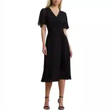 Lauren Ralph Lauren Slim Fit Belted Dress Black