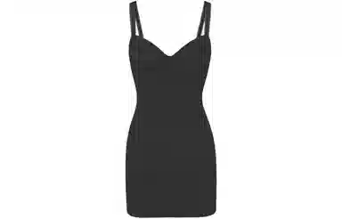 SKIMS Cotton Rib Picot Cami Mini Dress Soot