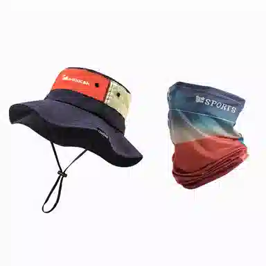 稻草人 夏季户外钓鱼徒步登山帽 遮阳防晒 简约百搭 撞色 聚酯纤维 渔夫帽 男女同款情侣款