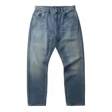 实年服工 复古休闲水洗百搭直筒长裤牛仔裤 男款