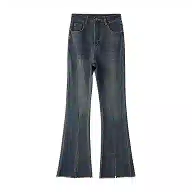 云妃秀 时尚休闲气质高腰开叉牛仔裤 女款