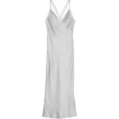 Victoria's Secret Twinkle Strap Satin Long Slip DressSILVER PEARL V