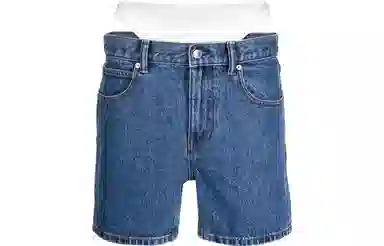 Alexander Wang Low Waist Logo Patch Denim Shorts