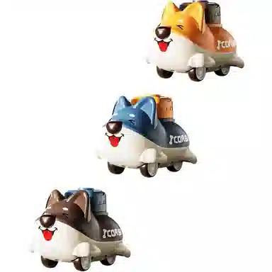 安可托 卡通动物手指按压式惯性柯基回力车 早教益智玩具