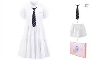 东鲸岁时记 学院风海军领宽松短袖连衣裙 女款