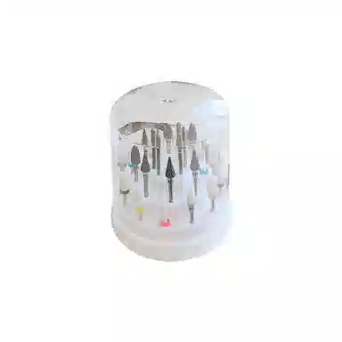 计轩 透明防尘盖美甲工具收纳盒 可旋转打磨头