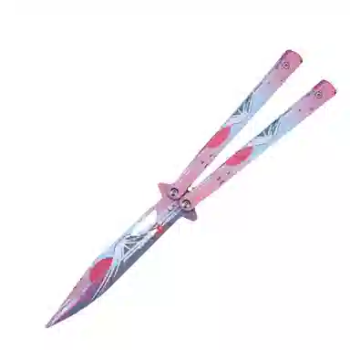 天予小镇 萤火突击游戏蝴蝶刀未开刃折叠练习刀安全花式全钢 成品模型