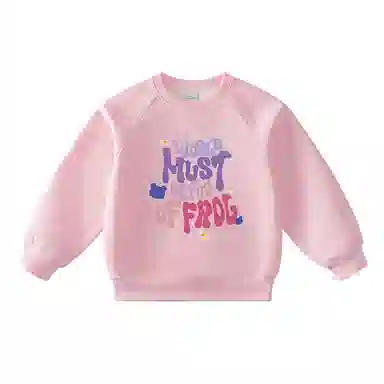 青蛙王子 舒适宽松潮流百搭字母卫衣 樱花粉 儿童款