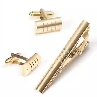 山一丸 时尚高档金属领带夹套装 法式衬衫 铜 袖扣 男款