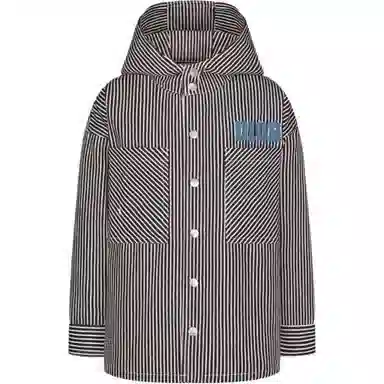 DIOR SS24 Letter Stripe Hooded Jacket Black