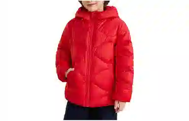 鸭鸭 童装 纯色连帽轻薄短款羽绒服 儿童款