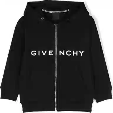 Givenchy Kids SS23 Logo Zip Hoodie Black