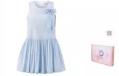 东鲸岁时记 高级感收腰性感纯欲无袖连衣裙 女款 礼盒装 蓝色