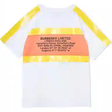Burberry Tape Detail Address Print T-Shirt White
