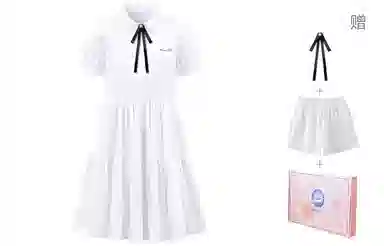 东鲸岁时记 学院风海军领宽松短袖连衣裙 女款