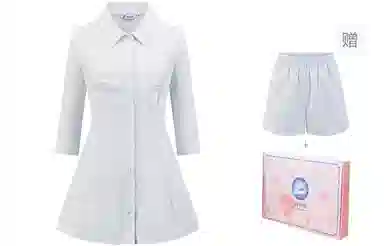 东鲸岁时记 纯欲风翻领修身纯色长袖连衣裙 女款 礼盒装 白色连衣裙（买赠送同色安全裤）