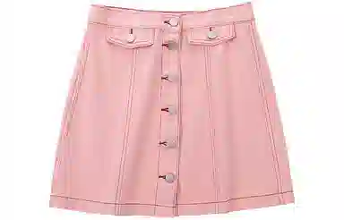 SOON FLOWER Denim Skirt Pink