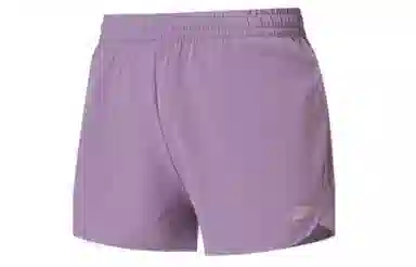 乔丹 纯色中腰直筒运动短裤 女款 朦胧紫