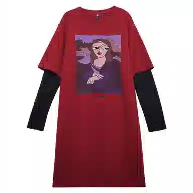 木果果木 美式复古宽松蕾丝长袖连衣裙 女款