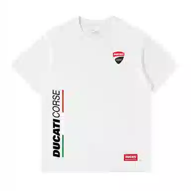 Topaz x Ducati Badge Stripe Tee White