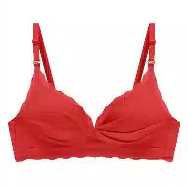 欧迪芬 冰丝亲肤侧收副乳薄款甜美褶皱文胸 女款