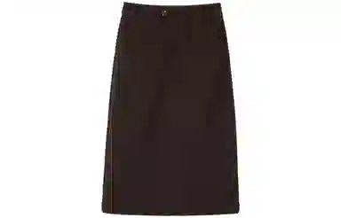 【dme】 舒适细腻柔和灯芯绒中长款休闲长裙 深棕