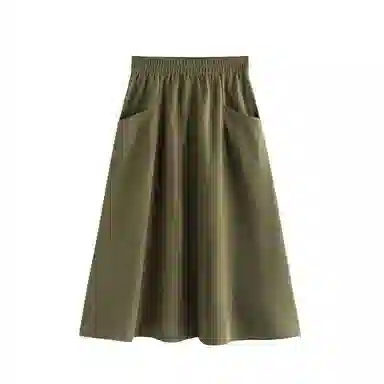 茵曼 田园法式双口袋休闲短裙