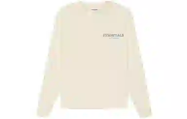 Fear of God Essentials SS21 Kids Long Sleeve Tee ButtercreamCream LogoT
