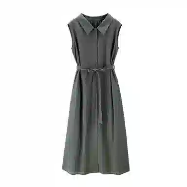 佐丹奴 两面穿绑带梭织背心无袖连衣裙 女款