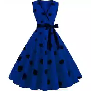 哒头下雨不愁 复古收腰舒适无袖连衣裙 女款